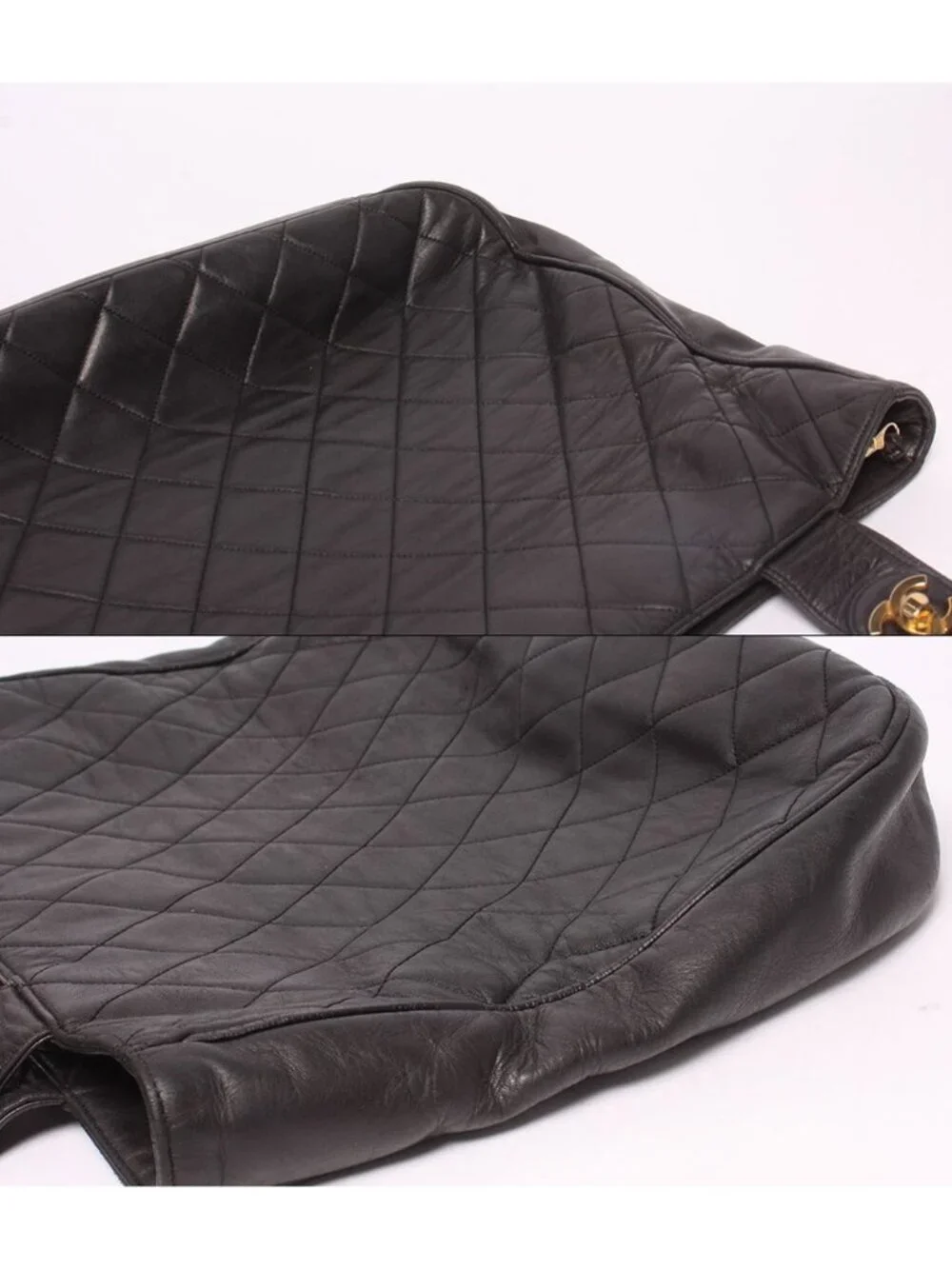 Chanel Tote Shoulder Bag Gold Quilted